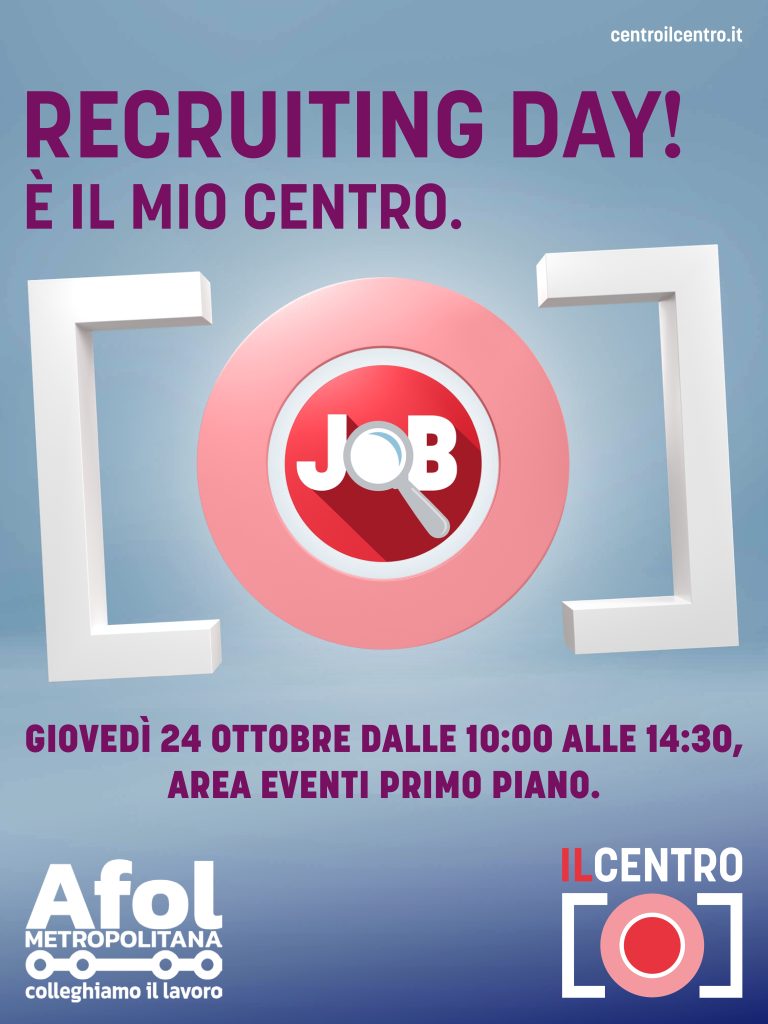 Il 24 ottobre è previsto al mall "Il Centro" di Arese il primo recruiting day organizzato con Asfol